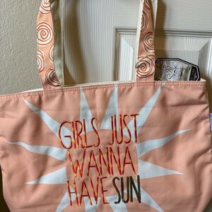 Stylish Peach Tote Bag - Girls Just Wanna Have Sun